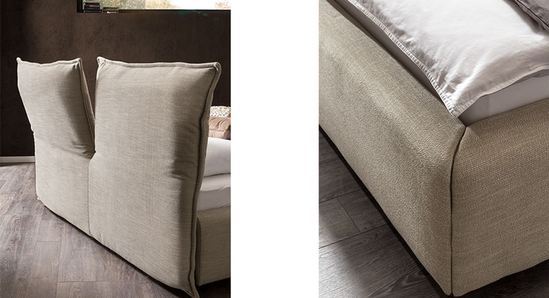 Polsterbett Detail Beige Rueckenlehne Geteilt Verstellbar Gepolstert Matratze Bettenstudio Sieker Velbert