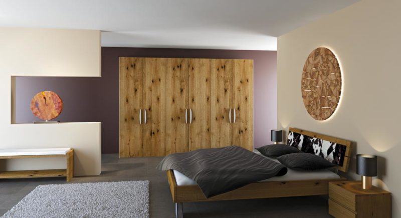 Kleiderschrank Braun Holz Doppeltueren Schranksystem Schrank Schlafzimmer Bettenstudio Sieker