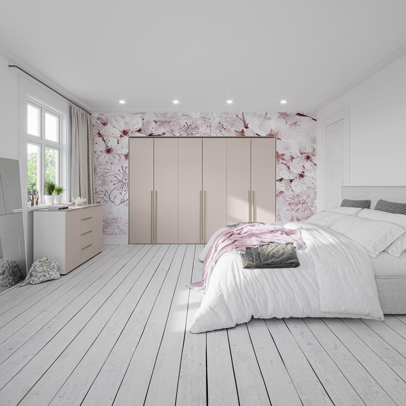 Kleiderschrank Rose Pastell Schlafzimmer Doppeltueren Schranksystem Schrank Bettenstudio Sieker