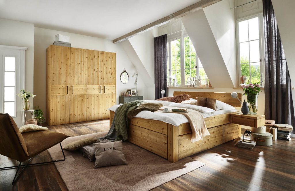 Tjornbo Doppelbett Bett Holz Tjoernbo Schlafzimmer Nachttisch Bettkasten Schubladen Sieker Velbert