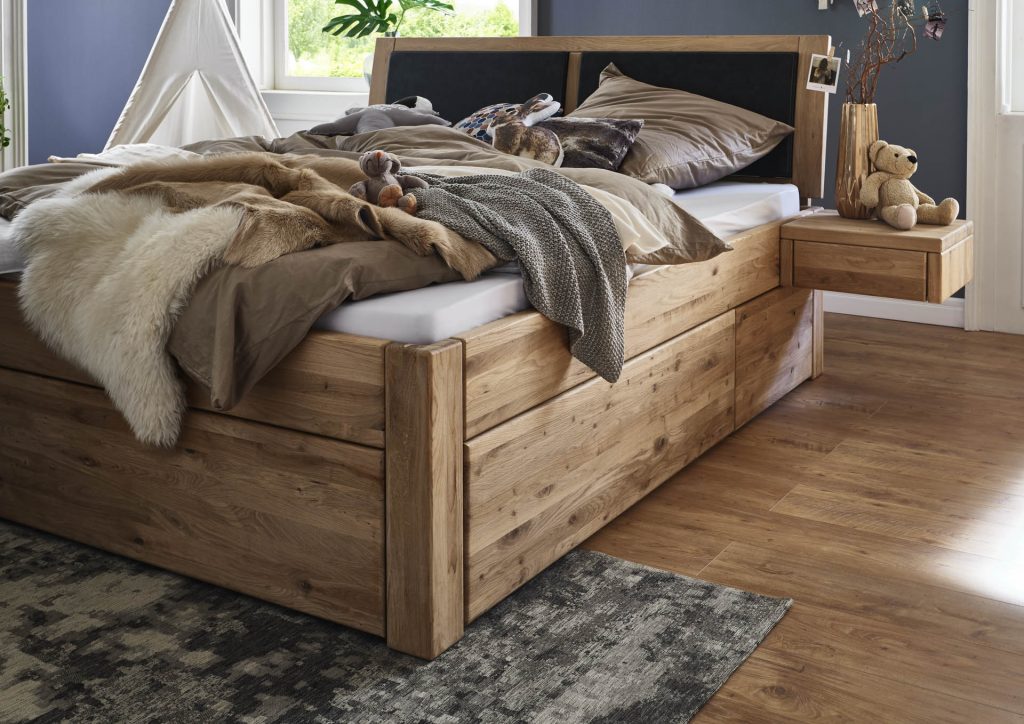 Tjornbo Doppelbett Bettkasten Detail Holz Tjoernbo Sieker Velbert
